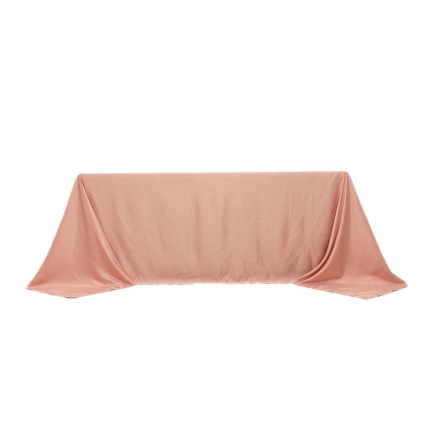 Lamour Satin 90"x132" Rectangle Tablecloth Dusty Rose - Soft & Silk-Like Seamless Table Cover