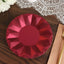 25-Pack Paper 7" Round Dessert Plates in Burgundy with Geometric Prism Rim - Disposable 400GSM Appetizer Salad Plates