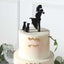 Acrylic Cake Toppers Black Silhouette Design of Bride, Groom, and Pet Dogs - Wedding Cake Decoration Set 7"