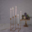 Taper Candle Holder Gold Metal 5-Arm Geometric Candelabra Design - Decorative Piece for Banquets and Celebrations 12"
