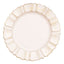 6-Pack Acrylic Plastic Round Charger Plates 13" in Beige with Gold Brushed Wavy Scalloped Rim, Decorative Dinner Party Charger Tableware