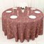 Polyester 120" Round Tablecloth Cinnamon Rose with Gold Foil Geometric Pattern Wrinkle-Resistant Seamless Table Cover