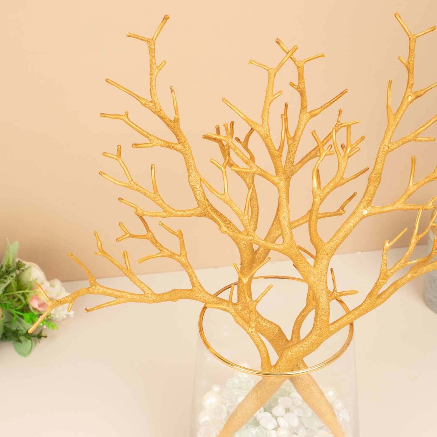10-Pack Artificial Manzanita Tree Branch Metallic Gold for Vase Filler Home Wedding Centerpiece Ornament 14"
