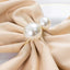 10 Pack White Pearl Gold Metal Napkin Holders Dining Table Decor, Elegant Round Wedding Napkin Rings - 2.5"