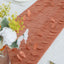 Taffeta Fabric 12"x108" Table Runner Terracotta (Rust) - 3D Leaf Petal Design