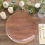 10 Pack Economy Plastic Round Charger Plates 13" in Transparent Blush Hammered Design with Gold Rim, Decorative Dinner Party Serving Plates