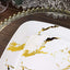 10-Pack Plastic 8" Square Dessert Plates in White with Gold Marble Design - Disposable Appetizer Salad Party Plates for Weddings, Banquets & Special Events