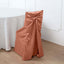 Satin Chair Cover Self-Tie Universal Design Terracotta (Rust) - Durable Slip-On Cover for Folding, Dining, Banquet & Standard Chairs