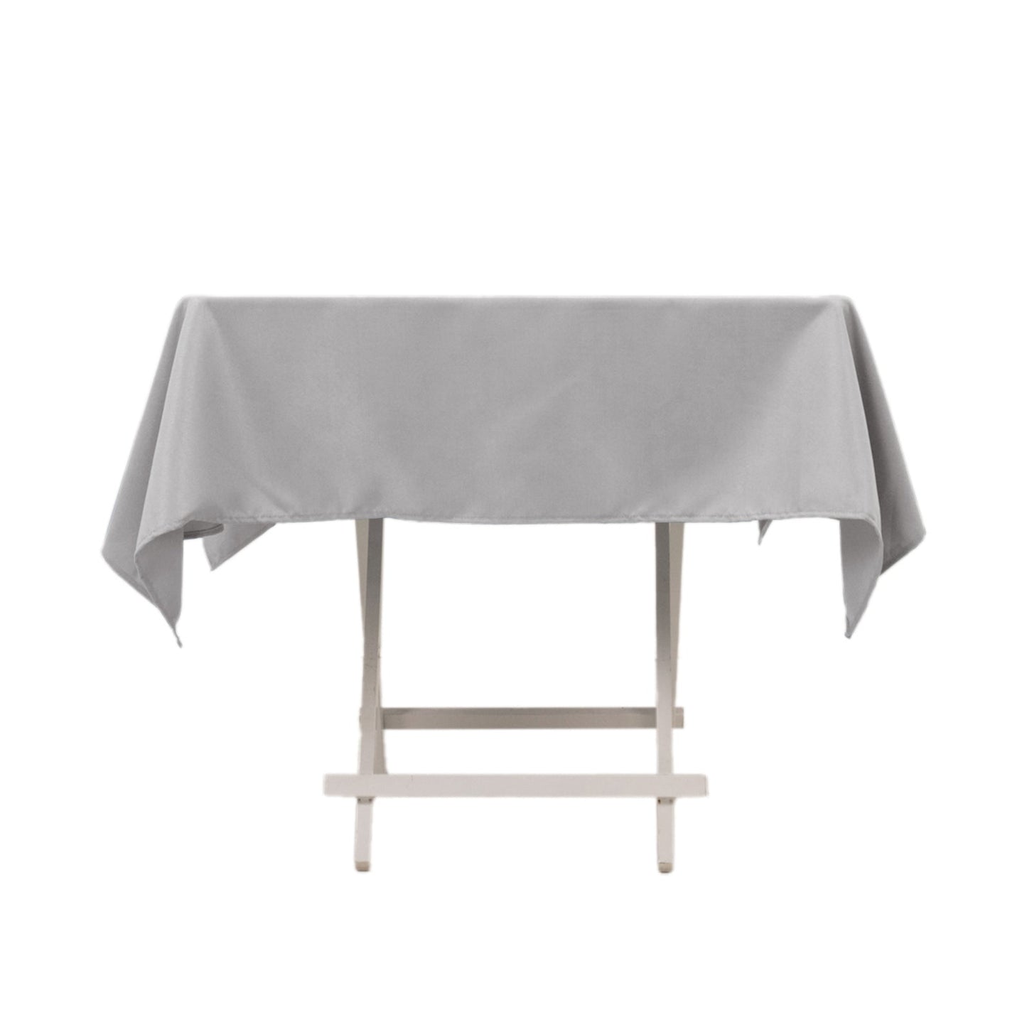 Premium Polyester 54"x54" Square Tablecloth Silver - Stain and Wrinkle-Resistant 220GSM Table Cover