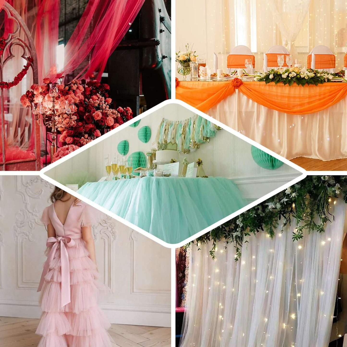 54"x40 Yards Dusty Rose Tulle Fabric Bolt, DIY Crafts Sheer Fabric Roll