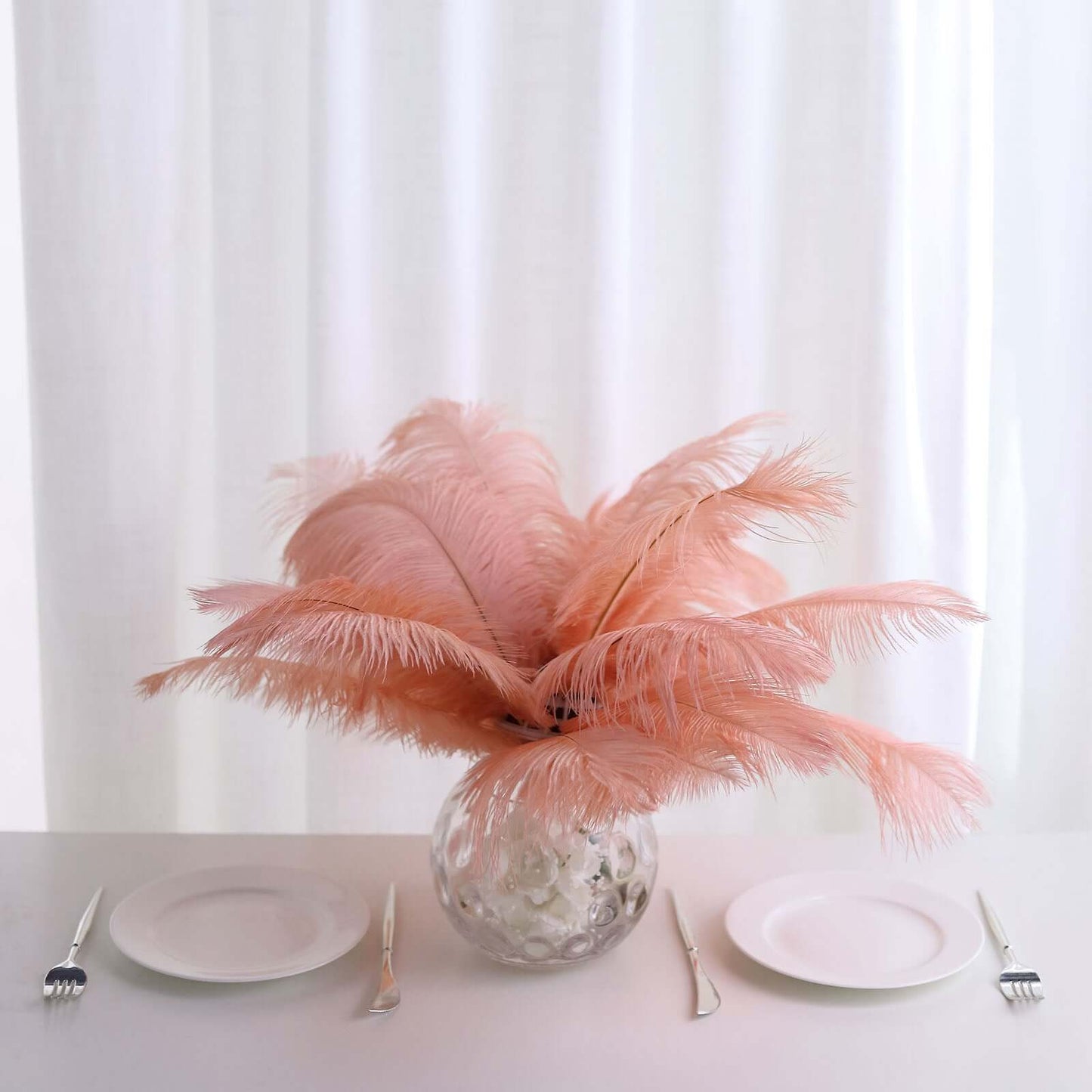 12 Pack 13"-15" Mauve Natural Plume Real Ostrich Feathers, DIY Centerpiece Fillers