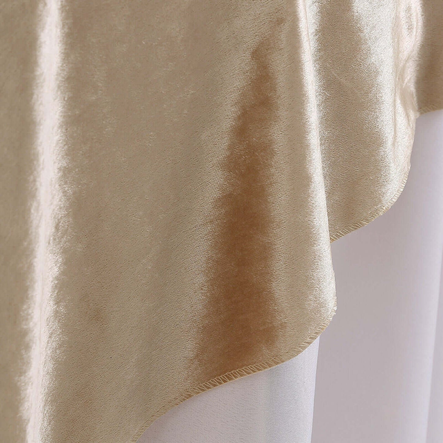 Velvet 72"x72" Table Overlay Square Tablecloth Champagne - Premium Soft Finish Table Topper - Linen Luxes