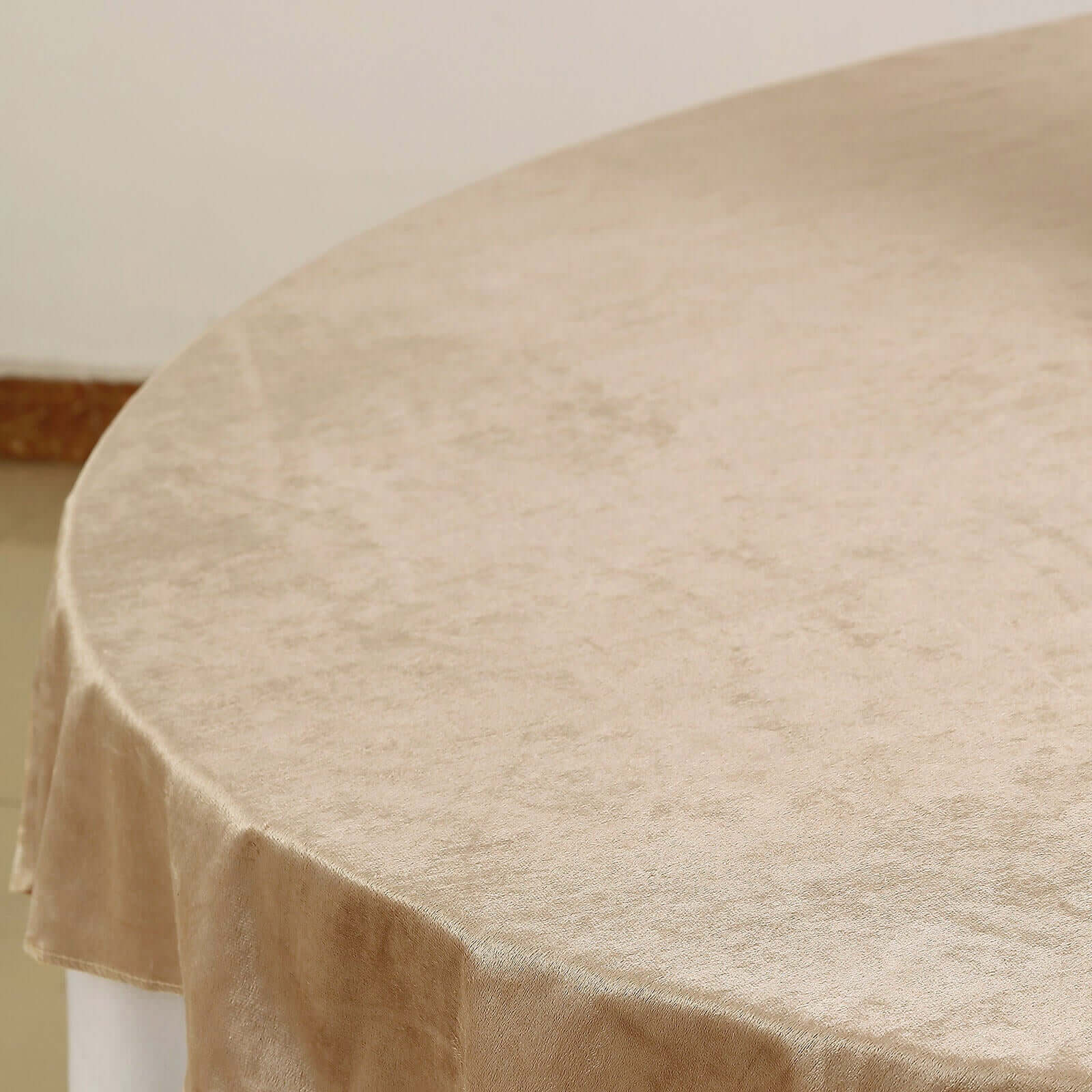Velvet 72"x72" Table Overlay Square Tablecloth Champagne - Premium Soft Finish Table Topper - Linen Luxes