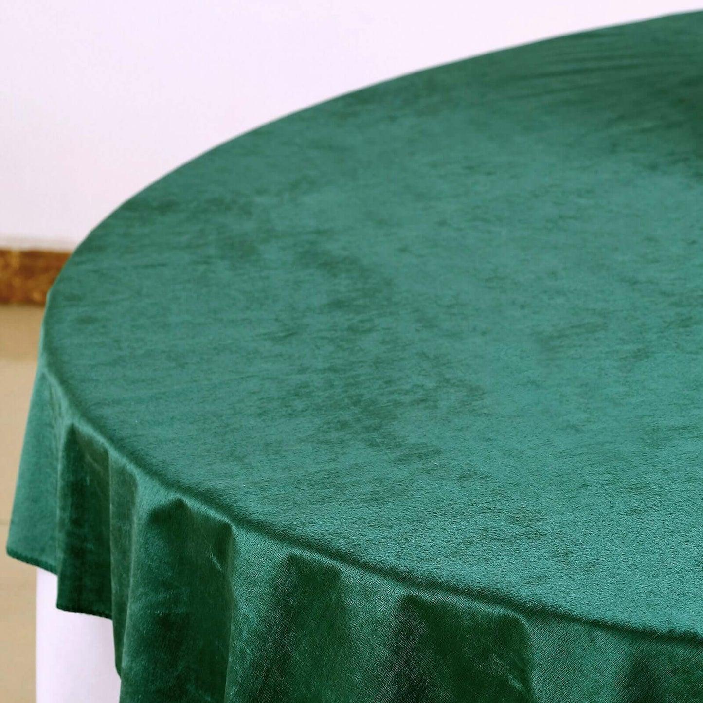 Velvet 72"x72" Table Overlay Square Tablecloth Hunter Emerald Green - Premium Soft Finish Table Topper - Linen Luxes
