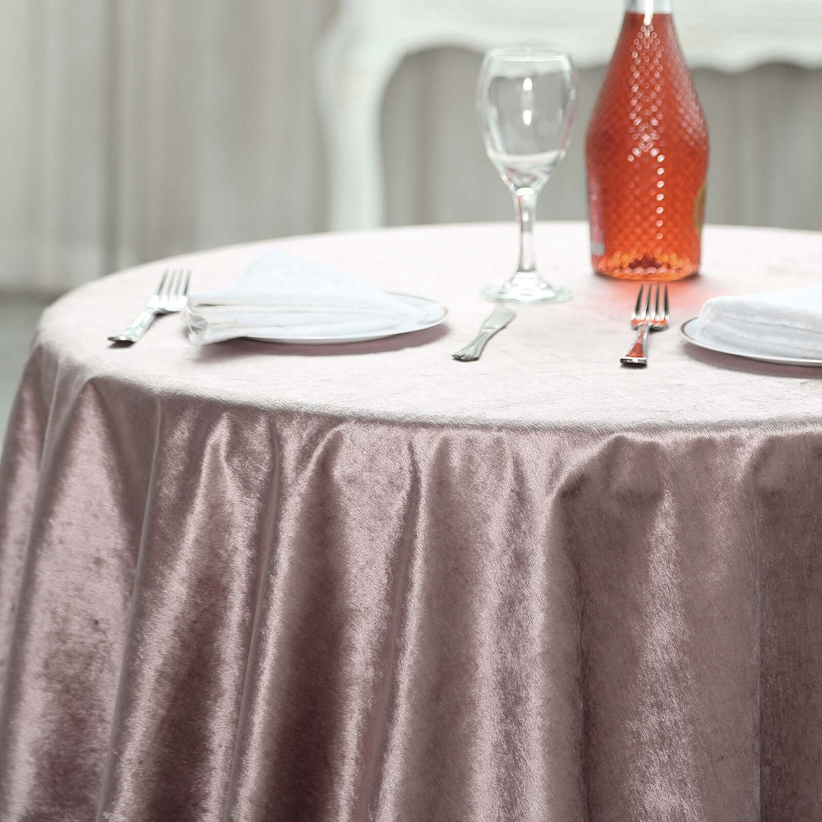 Velvet 72"x72" Table Overlay Square Tablecloth Mauve - Premium Soft Finish Table Topper - Linen Luxes