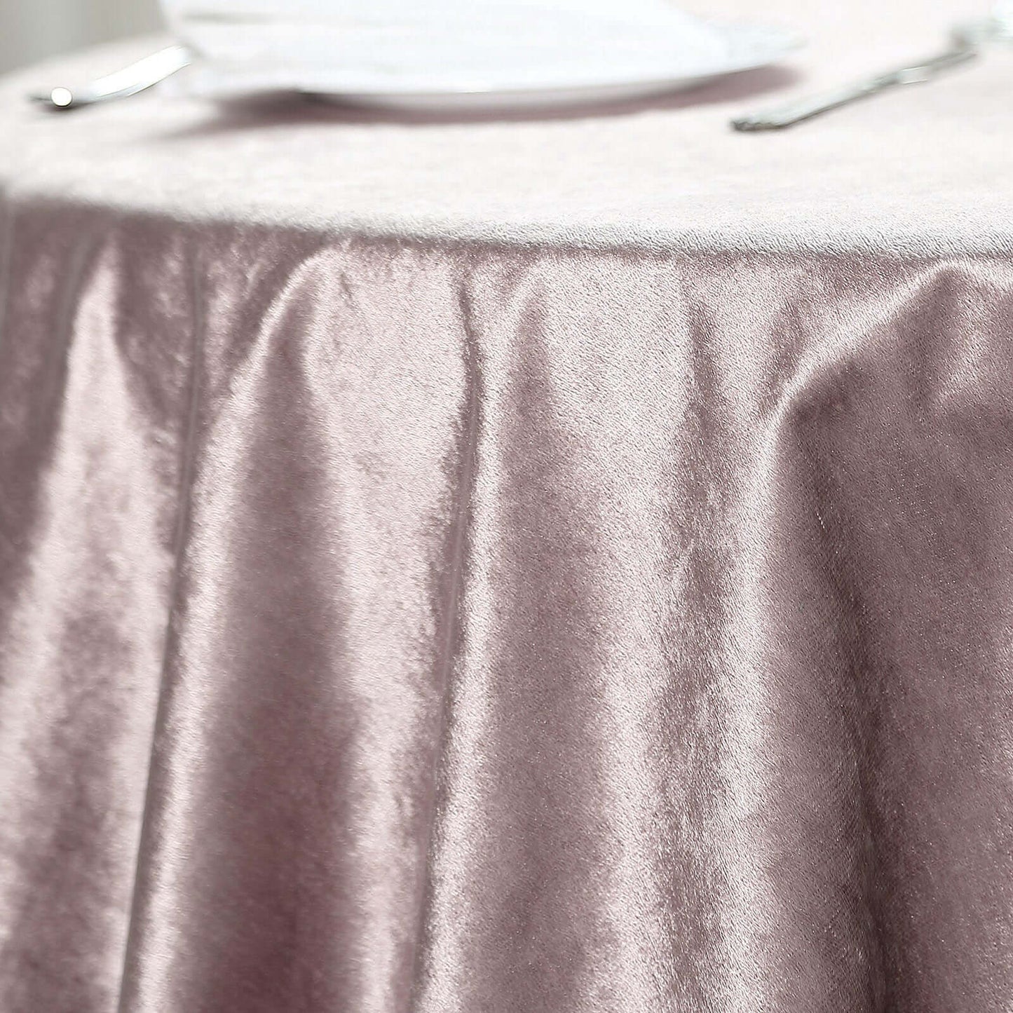 Velvet 72"x72" Table Overlay Square Tablecloth Mauve - Premium Soft Finish Table Topper - Linen Luxes