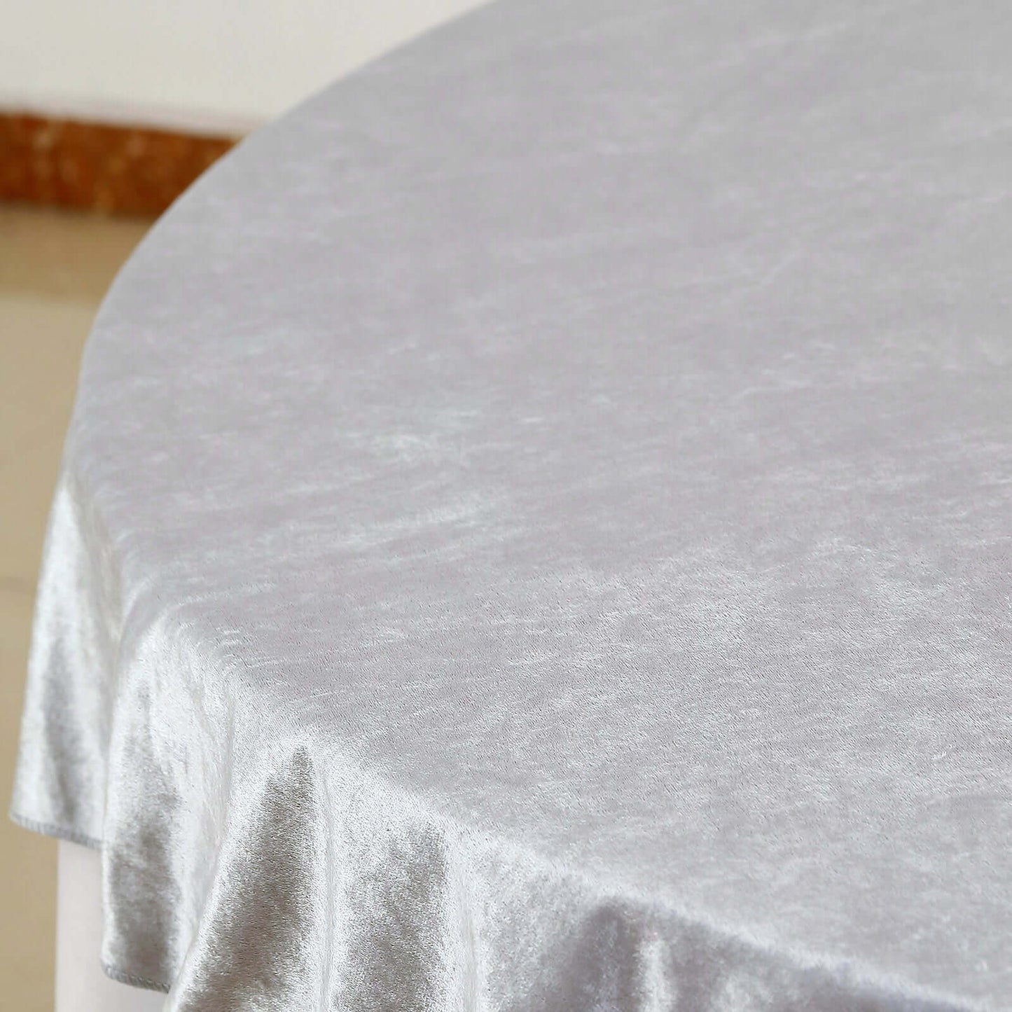 Velvet 72"x72" Table Overlay Square Tablecloth Silver - Premium Soft Finish for Sophisticated Celebrations - Linen Luxes