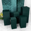 Set of 5 Hunter Emerald Green Spandex Rectangle Pedestal Stand Covers, Stretchable Pillar Prop Covers - 160 GSM