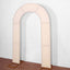 8ft Blush Spandex Fitted Open Arch Wedding Arch Cover, Double-Sided U-Shaped Backdrop Slipcover