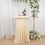 Spandex 30" Round Cocktail Table Cover Skirt Beige With Natural Wavy Drapes