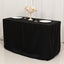 Fitted Polyester 48"x24"x30" Rectangle Tablecloth Black - Durable and Sleek for Events