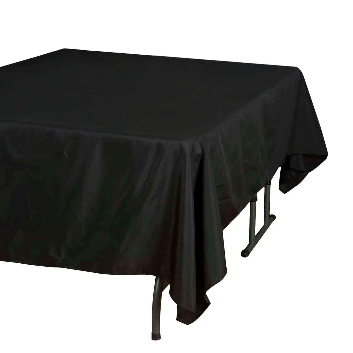 Polyester 70"x70" Table Overlay Square Tablecloth Black - Wrinkle-Resistant & Durable Table Cover for Events
