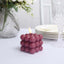 2-Pack LED Flameless Cube Candles Flickering Warm White Burgundy - Battery Operated Bubble Design 2"