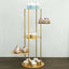 5-Tier Metal Round Cake Stand Centerpiece Gold - Luxurious Pillar Style Cupcake Dessert Display Tower Planter Shelf for Weddings Banquets & Celebrations 2.5ft