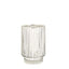 3-Pack Mercury Glass Hurricane Candle Holders Silver Wavy Column Design - Votive Pillar Vase 5"