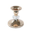 6 Pack 3.5" Gold Metal Taper Candle Holders with Crystal Ball Center, Vintage Candlestick Stands