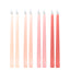 8-Pack LED Flickering Lighting Mixed Pink - Flameless Battery Operated Taper Candles 11"