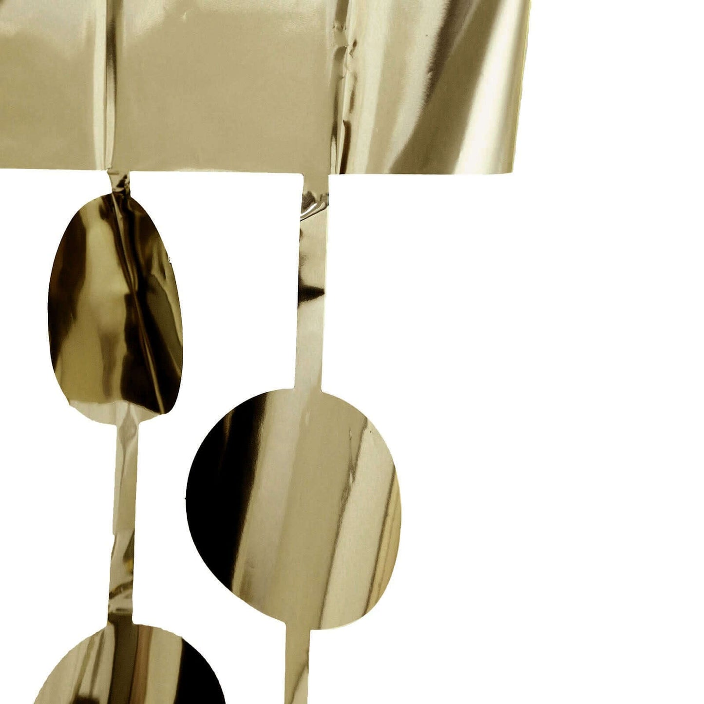 Champagne Round Chain Foil Fringe Curtain Party Backdrop, Metallic Champagne Tinsel Streamer Party Decor - Door Window Foil Curtain - 3ftx6.5ft