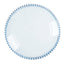 6-Pack Acrylic Round Charger Plates 13" in Transparent Dusty Blue with Beaded Rim, Decorative Dinner Party Serving Plates