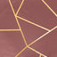 Polyester 120" Round Tablecloth Cinnamon Rose with Gold Foil Geometric Pattern Wrinkle-Resistant Seamless Table Cover