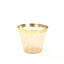 25-Pack Plastic Party Cups Transparent Amber Gold Crystal with Gold Rim - Stylish Short Disposable Glasses 9oz