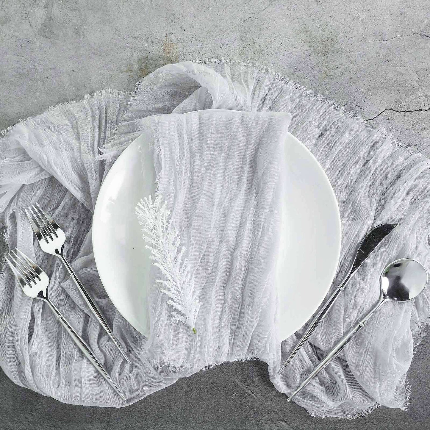 5 Pack Gauze Cheesecloth 24"x19" Napkins Silver Reusable Dinner Napkins