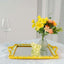 Resin Mirrored Rectangle Serving Tray 15"x10" in Mint Green with Gold Baroque Design, Stylish Decorative Vanity Tray Centerpiece
