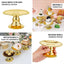 12-Pack Plastic Pedestal Cupcake Plates Mini Gold Mirror Finish Beaded Rim - Great for Displays 5"