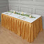 Polyester 14ft Table Skirt Gold - Classic Pleated Design for Weddings & Events