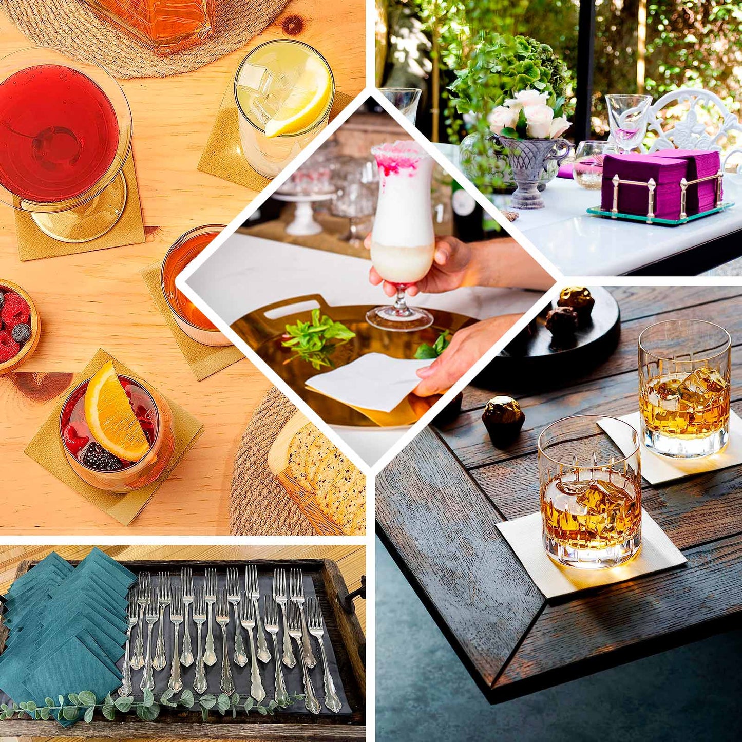 20 Pack Linen-Like Paper 5"x5" Napkins Sage Green - Highly Absorbent Airlaid Napkins