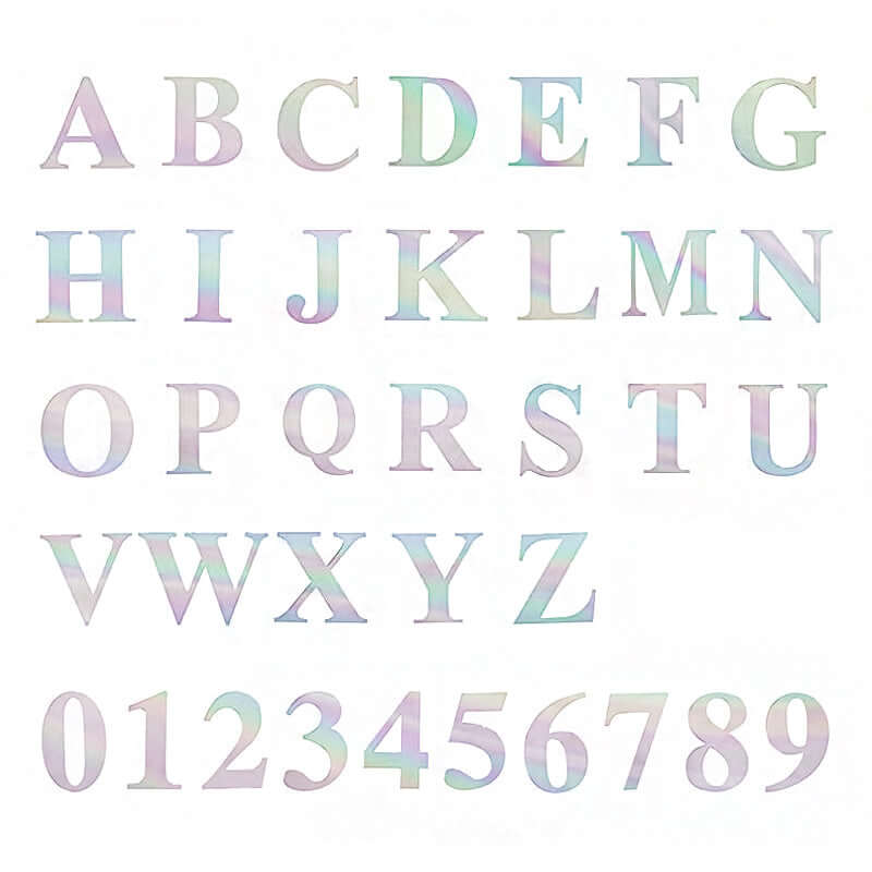 4 Pack 5" Iridescent Alphabet Stickers Banner, Customizable Stick on Letters - B