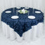Taffeta 72"x72" Table Overlay Square Tablecloth Navy Blue - 3D Leaf Petal Table Cover