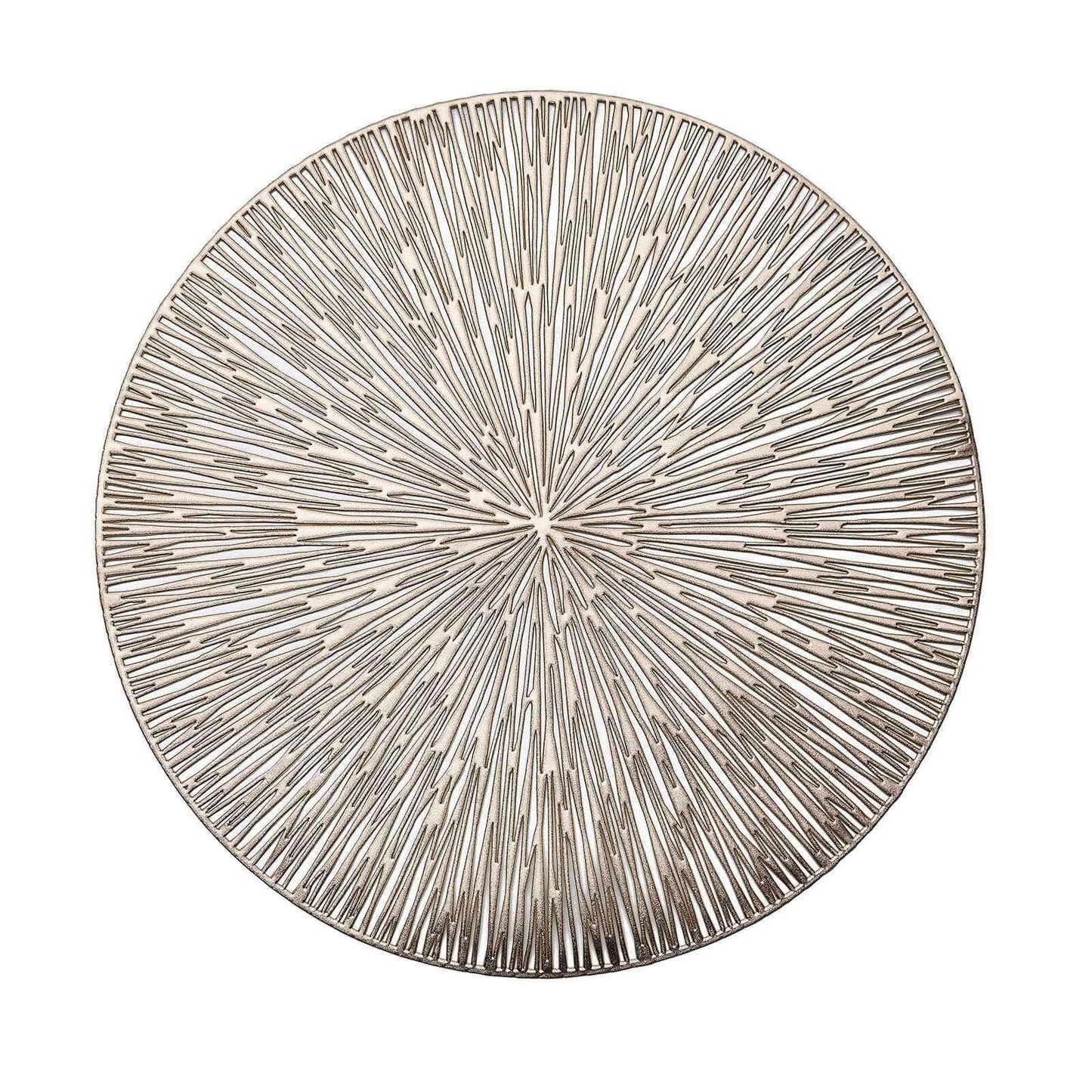 6-Pack Dining Table Mats Spiked Design Gold - Vinyl Non-Slip Surface with Modern Appeal 15"