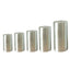 Set of 5 Metallic Silver Spandex Cylinder Pedestal Stand Covers, Shiny Stretchable Pillar Prop Covers - 130 GSM