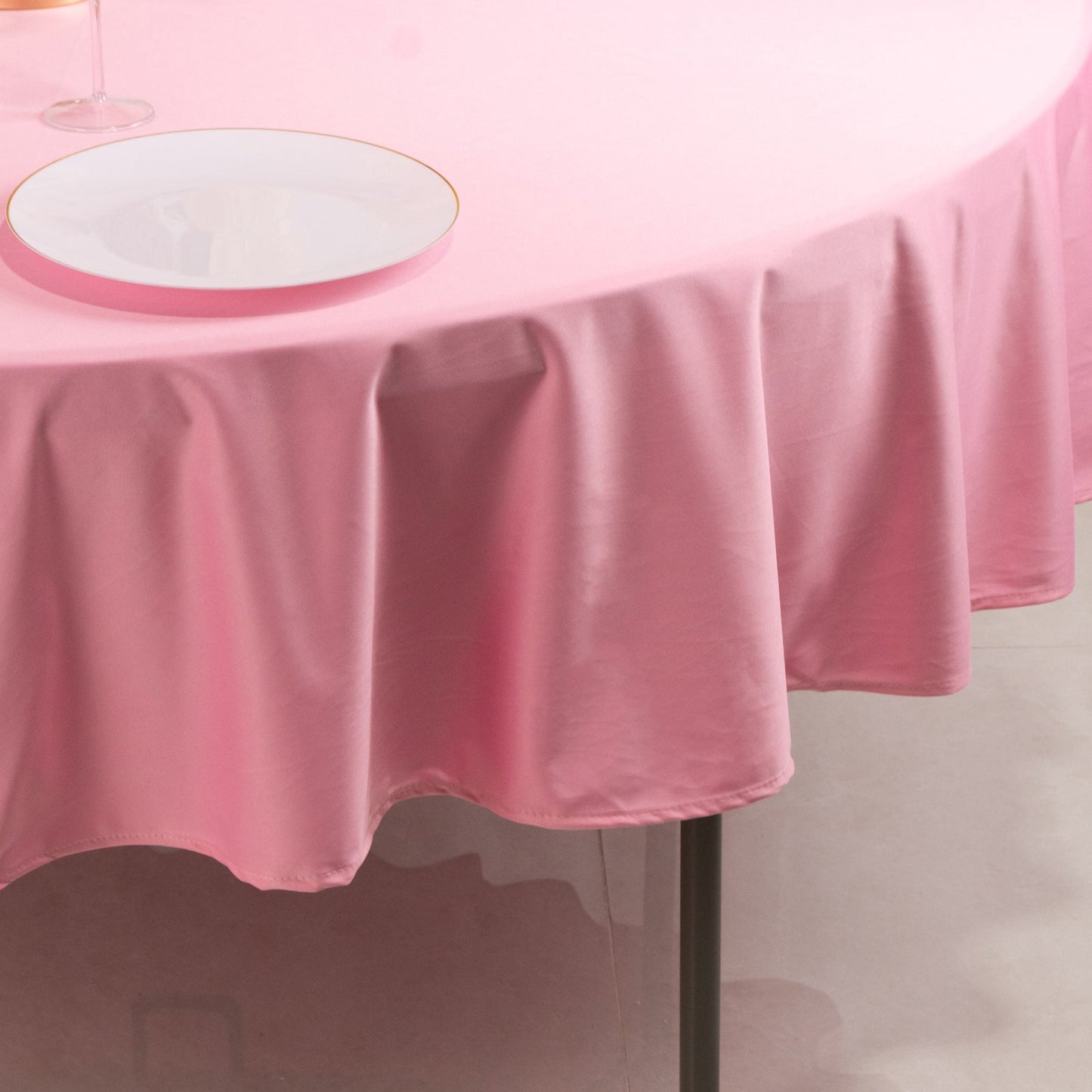 Scuba Round 90" Tablecloth Pink - Wrinkle Free & Stain Resistant Table Cover