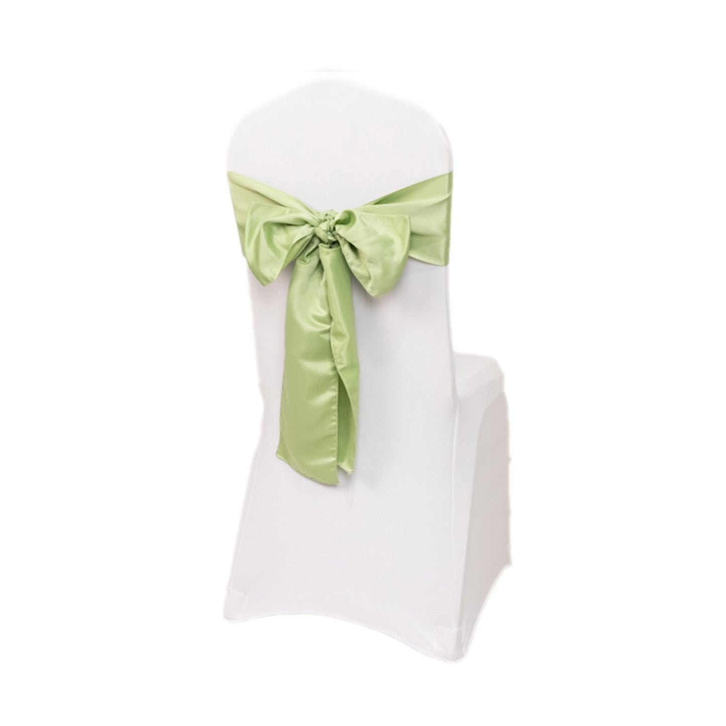 5 Pack Lamour Satin 6"x106" Chair Sashes Sage Green - Stylish Reusable Decorative Bows
