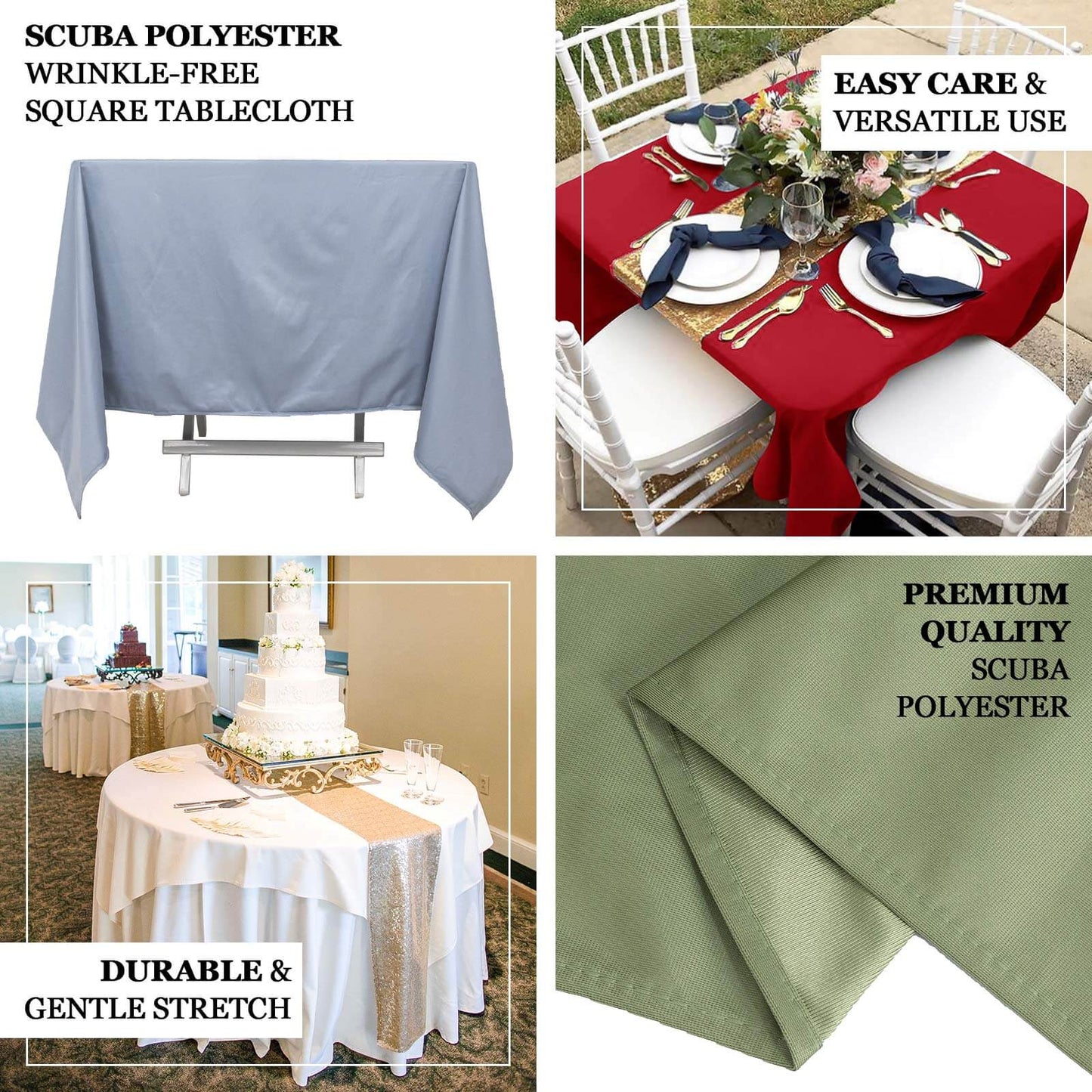 Scuba 70"x70" Table Overlay Square Tablecloth Navy Blue - Wrinkle Free & Stain Resistant Table Cover