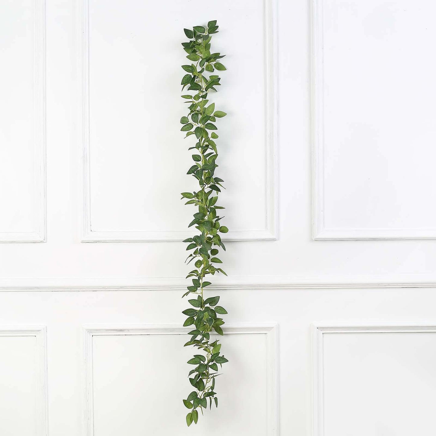 6ft Real Touch Green Artificial Silk Rose Leaf Hanging Vine, Flexible Greenery Table Garland