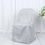 10 Pack Polyester Chair Covers for Folding Chairs Silver - Wrinkle-Free Stain-Resistant Slip-On Slipcovers