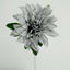 2 Bouquets 20" Silver Artificial Silk Dahlia Flower Spray Bushes